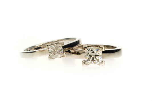 Princess Cut Diamond Platinum Engagement Rings