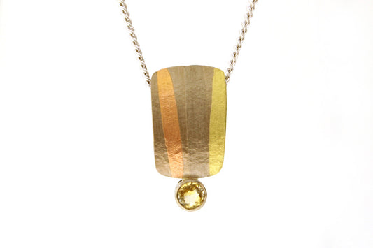 Yellow Sapphire 18ct White Gold Striped Necklace